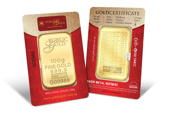 100g Gold Bar 999.9 LBMA